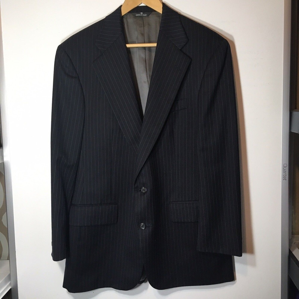 Polo university club by Ralph Lauren 42R, 33L, USA virgin wool. Dark Navy/Black.